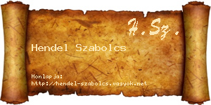 Hendel Szabolcs névjegykártya